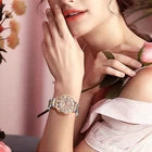 Women's Charm Stainless Steel Rhinestone Luminous Quartz Wrist Watch With Date