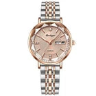 Women's Charm Stainless Steel Rhinestone Luminous Quartz Wrist Watch With Date