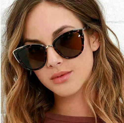Ladies Sunglasses Cateye Leopard Cat Eye Woman Sunglasses Eyewear New -
