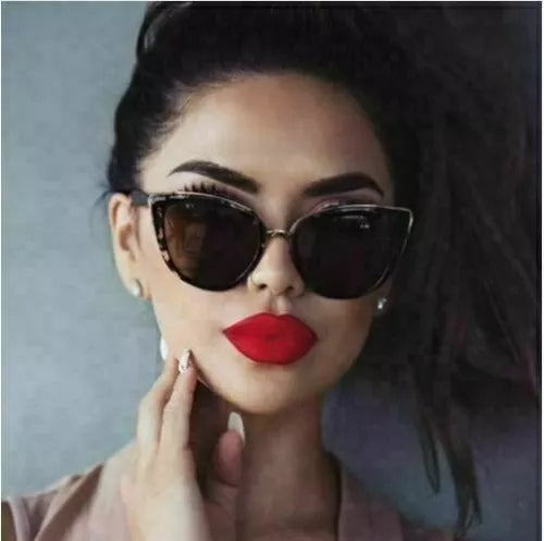 Ladies Sunglasses Cateye Leopard Cat Eye Woman Sunglasses Eyewear New -